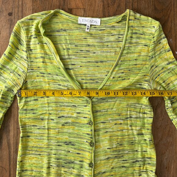 Escada Yellow and Black Striped Blouse - Picture 4 of 9